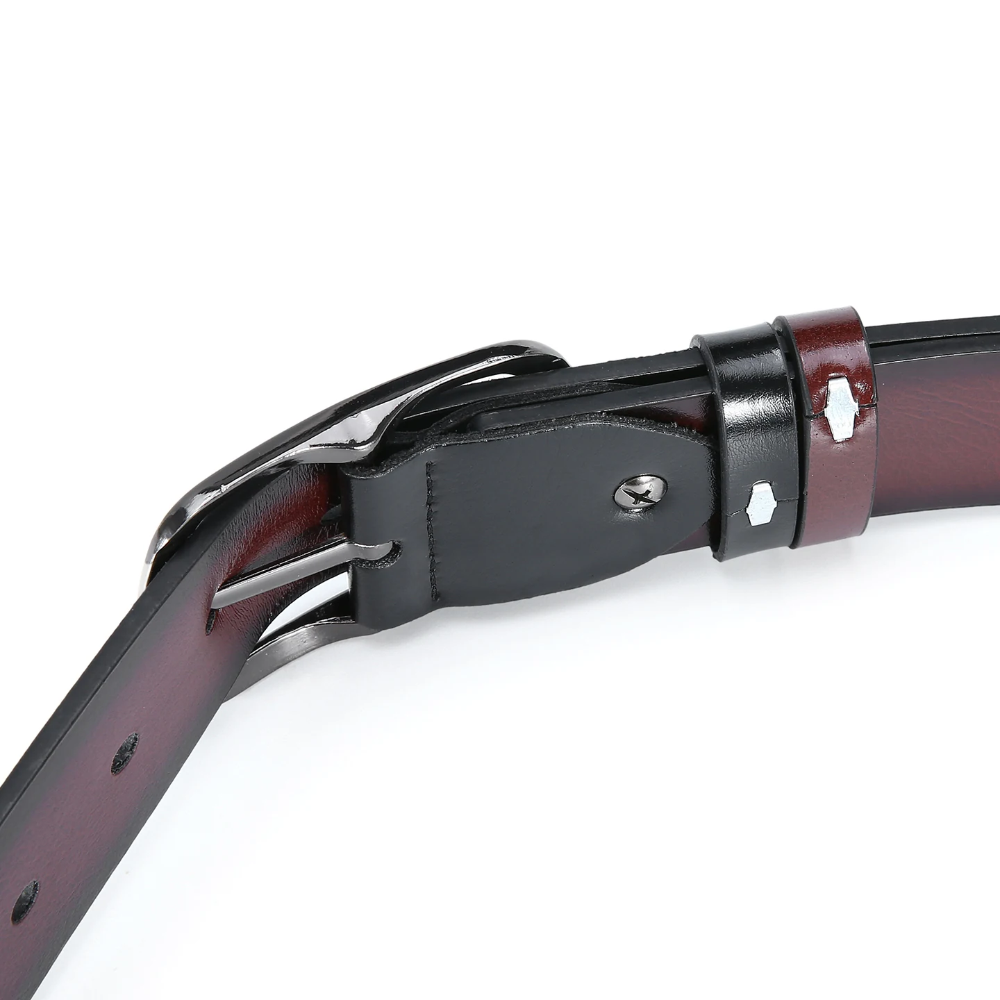 DQH6002 gunmetal pin buckle side detail